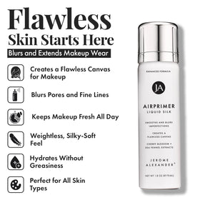 Jerome Alexander close-up of silky liquid texture conveying hydration and lightweight feel