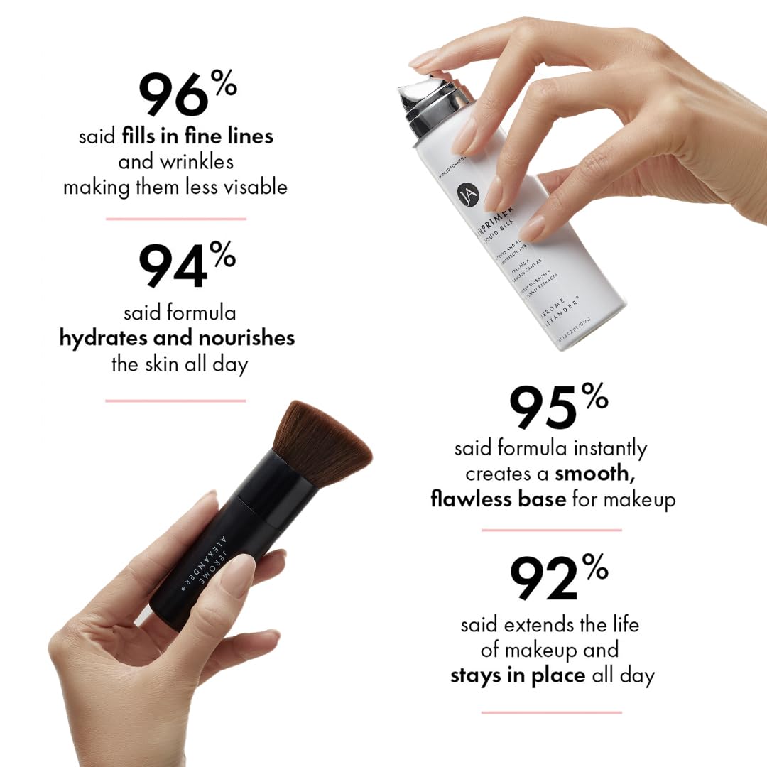 Jerome Alexander microfine mist cloud illustrating even coverage and non-greasy finish