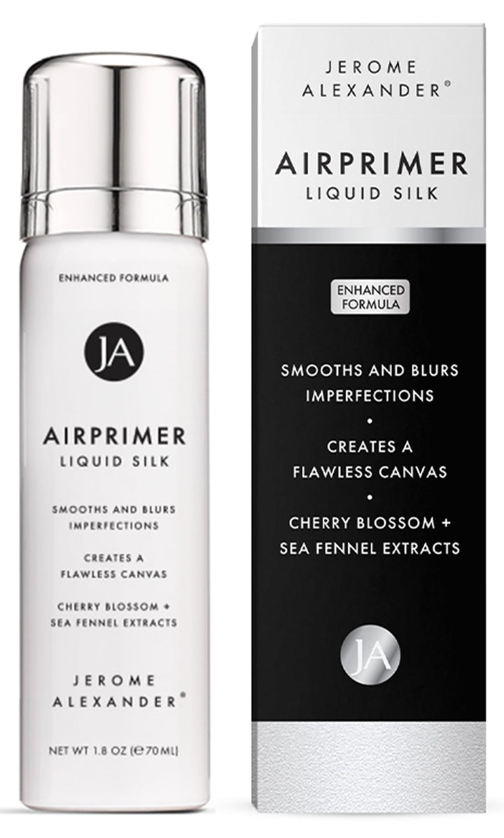Jerome Alexander bottle front shot showing sleek primer packaging and instant pore-smoothing benefit