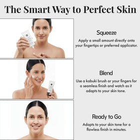Jerome Alexander microbeads in hand mid-color-change, illustrates self-adjusting technology benefit