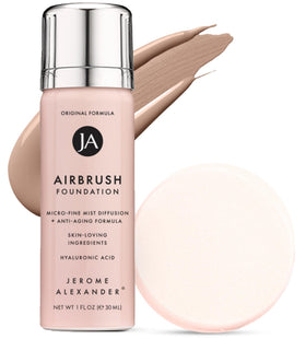 Jerome Alexander mini front packaging showing compact travel-ready foundation