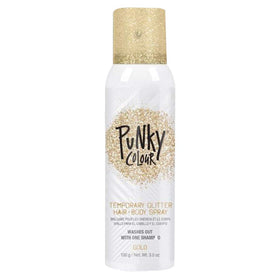 Jerome Russell Punky gold can front view shows label and size, great portable shimmer