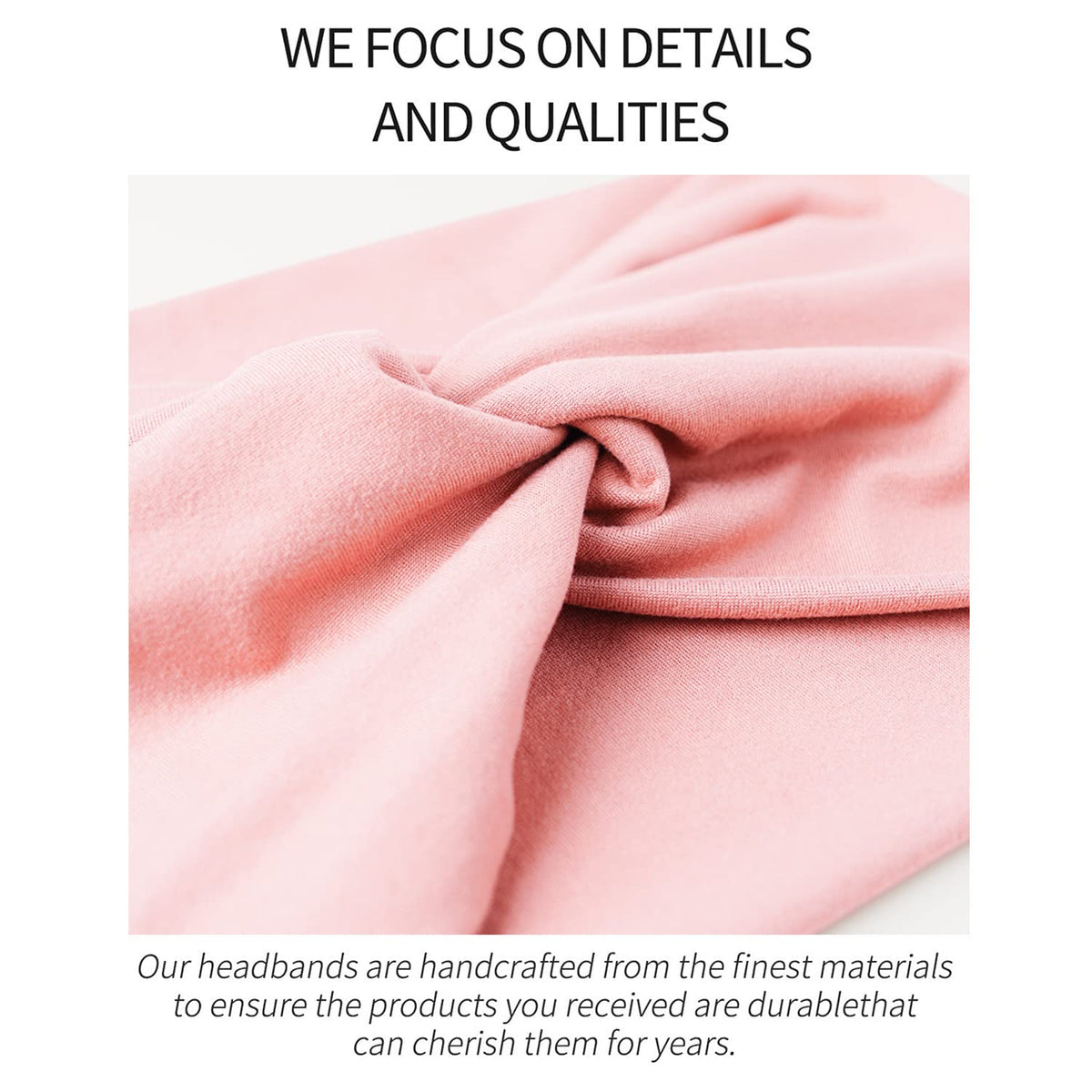 Jesries cross-knot detail on headband showing stylish finish and hold