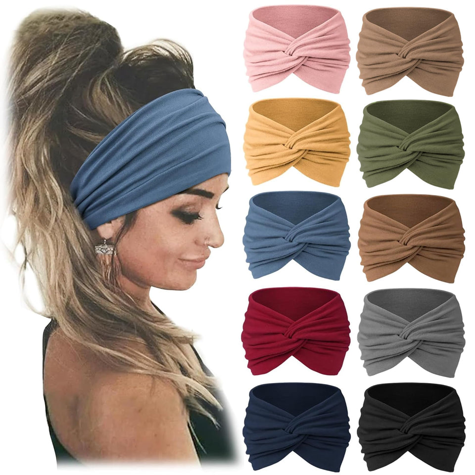 Jesries front packaging showing ten colorful headbands and variety benefit