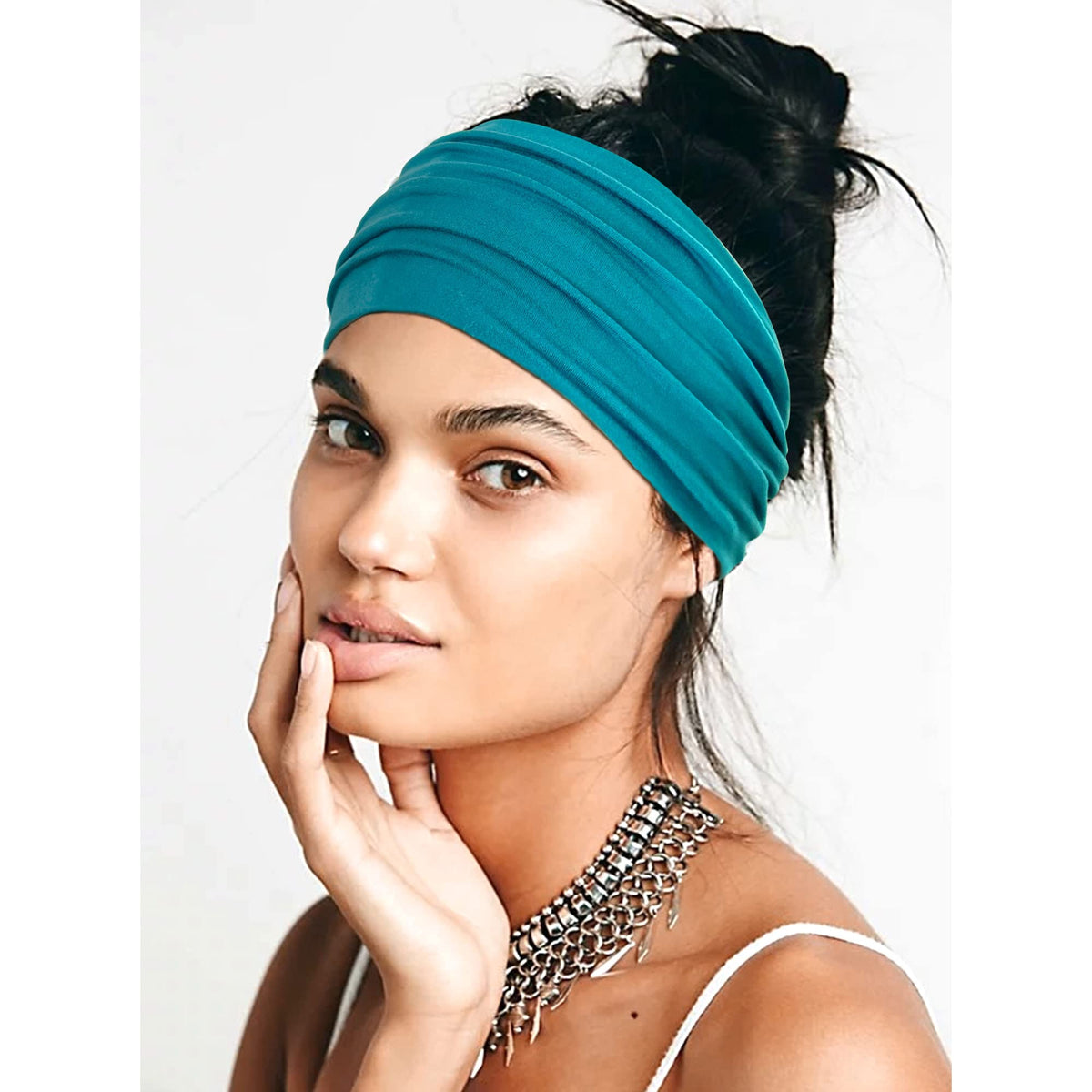 Jesries ten headbands laid flat displaying color variety for daily styling