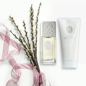 Jessica McClintock lifestyle vanity scene displays lotion in a dressing area for everyday use
