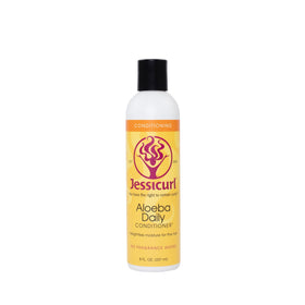 Jessicurl Aloeba front packaging showing label and 8 fl oz size, clear product benefit