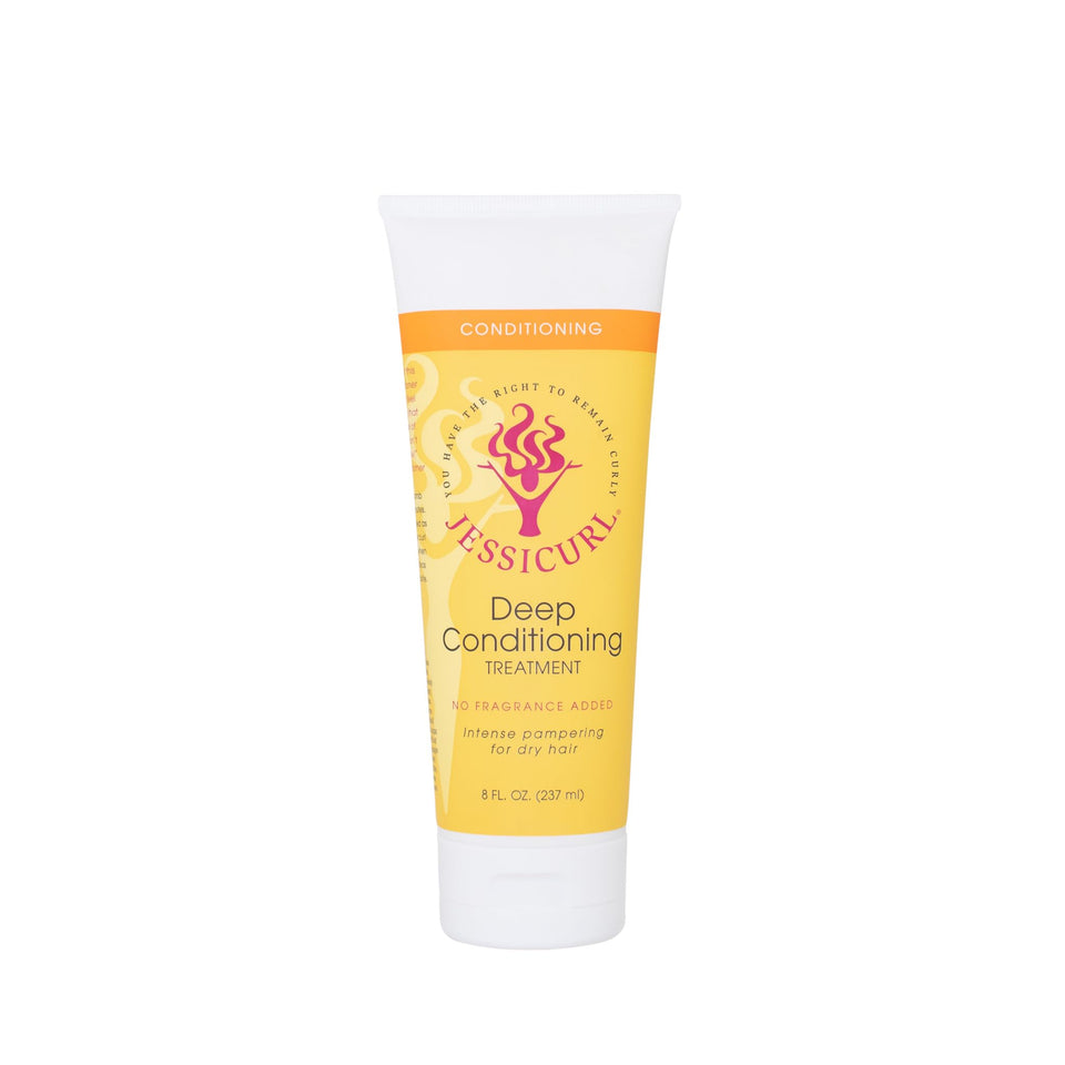 Jessicurl deep conditioning jar front view showing label and size benefits