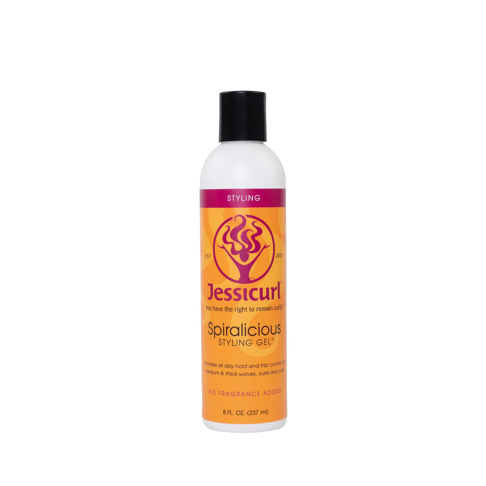 Jessicurl Spiralicious front packaging showing product and clarity benefit
