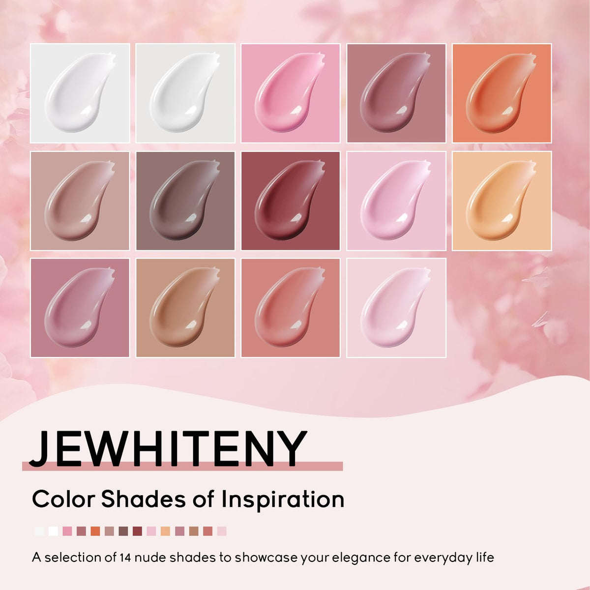 JEWHITENY 14 color poly gel pots open for versatile shades