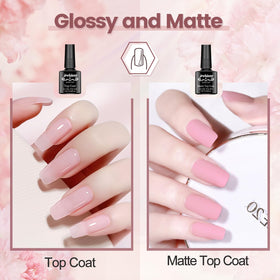 JEWHITENY base and top coat bottles adding long-lasting shine