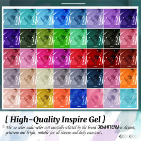 JEWHITENY color array flatlay of 40 vibrant gel shades for variety