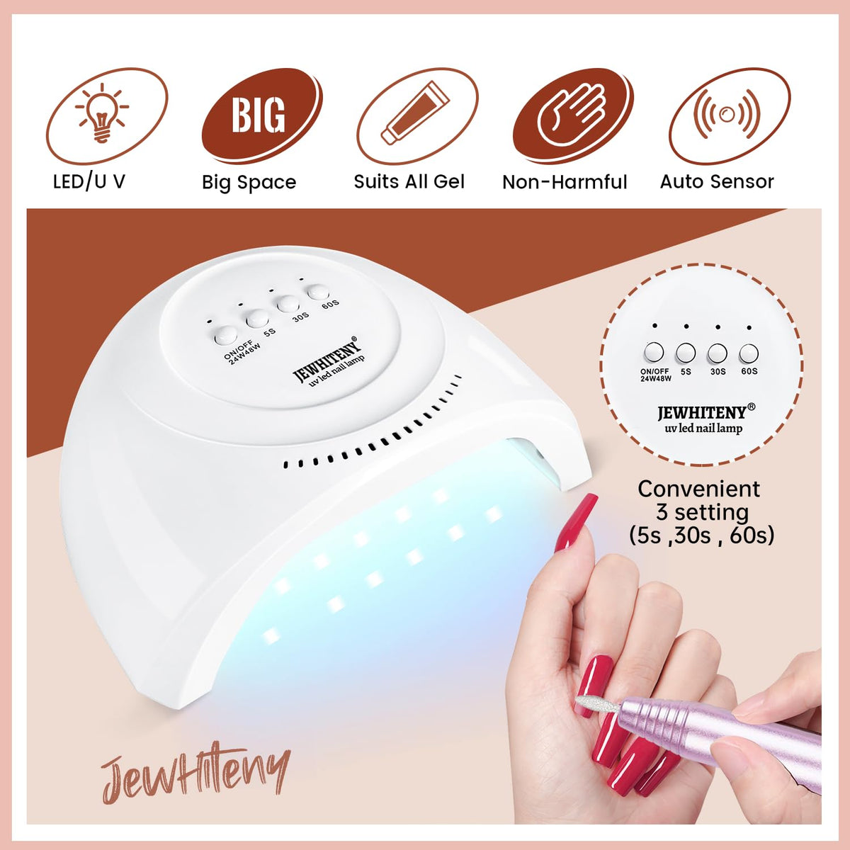 JEWHITENY dual nail forms in multiple sizes for consistent extension shaping