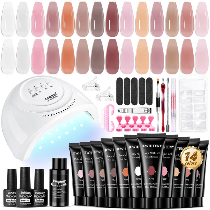 JEWHITENY front packaging showing kit contents and lamp benefit of complete set