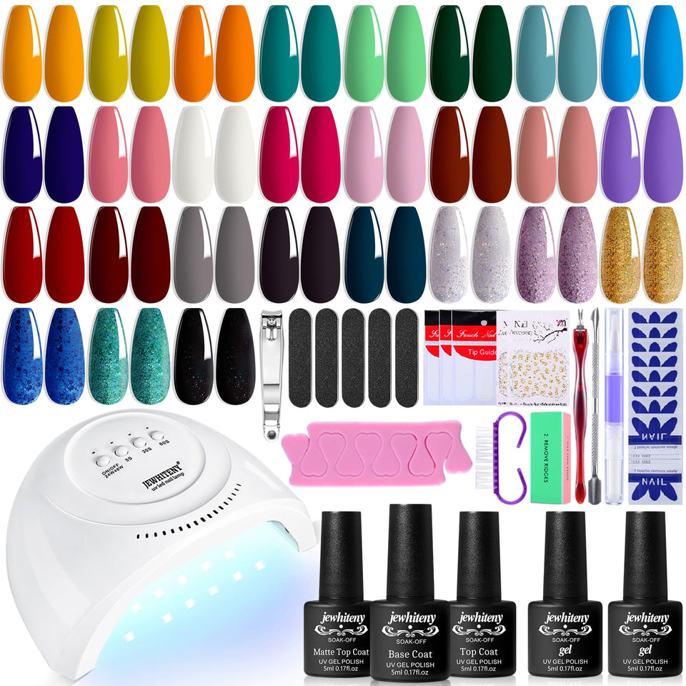 JEWHITENY front packaging showing full gel kit and color range benefit