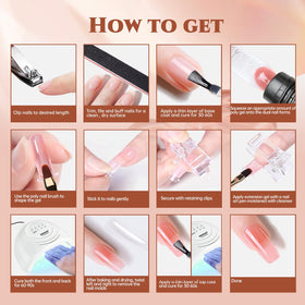 JEWHITENY hands applying polygel on a dual form to form smooth, clean extensions