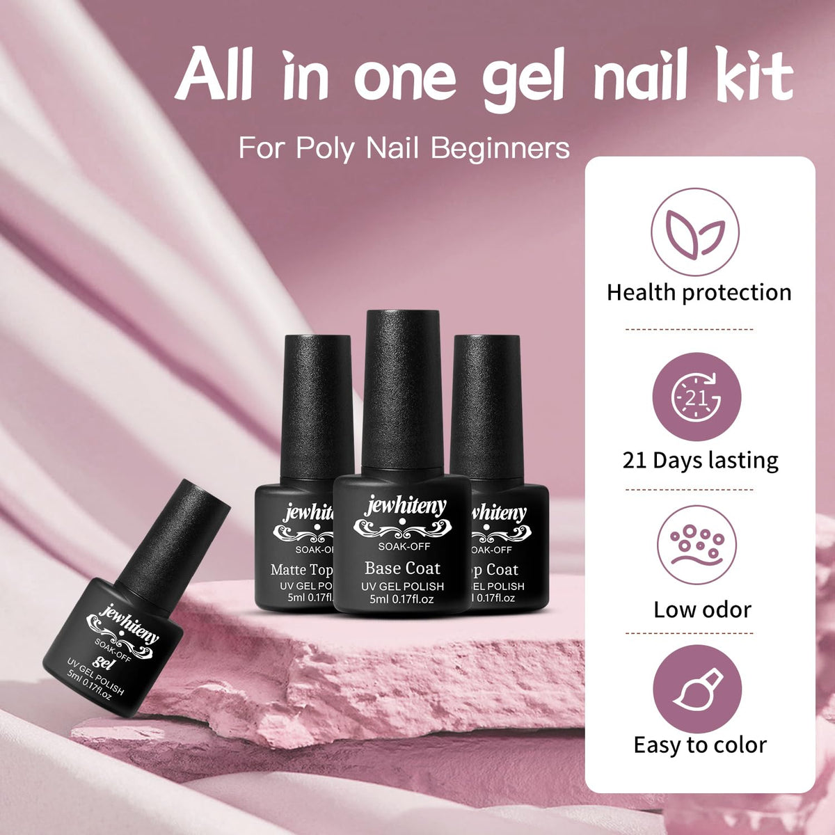 JEWHITENY manicure tools arranged for prep and professional results