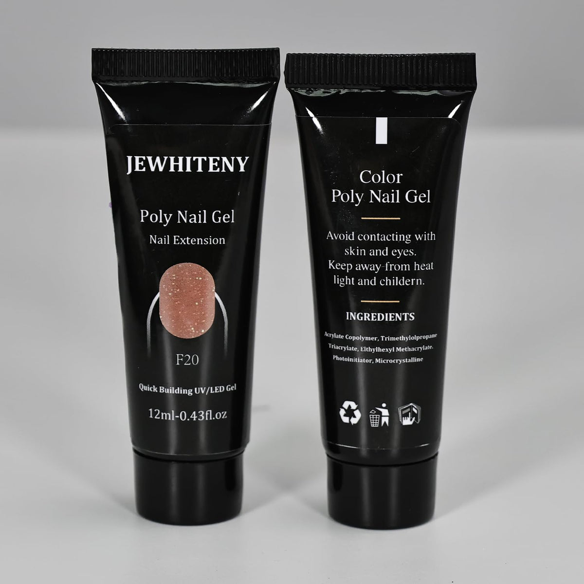 JEWHITENY nail size comparison on fingers showing fit options
