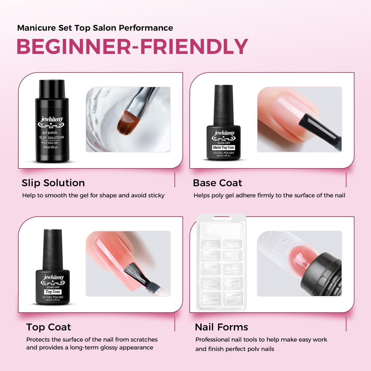 JEWHITENY tools and dual forms detail enabling simple builder-gel application