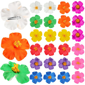 Jexine front packaging showing 27 colorful hibiscus clips and variety