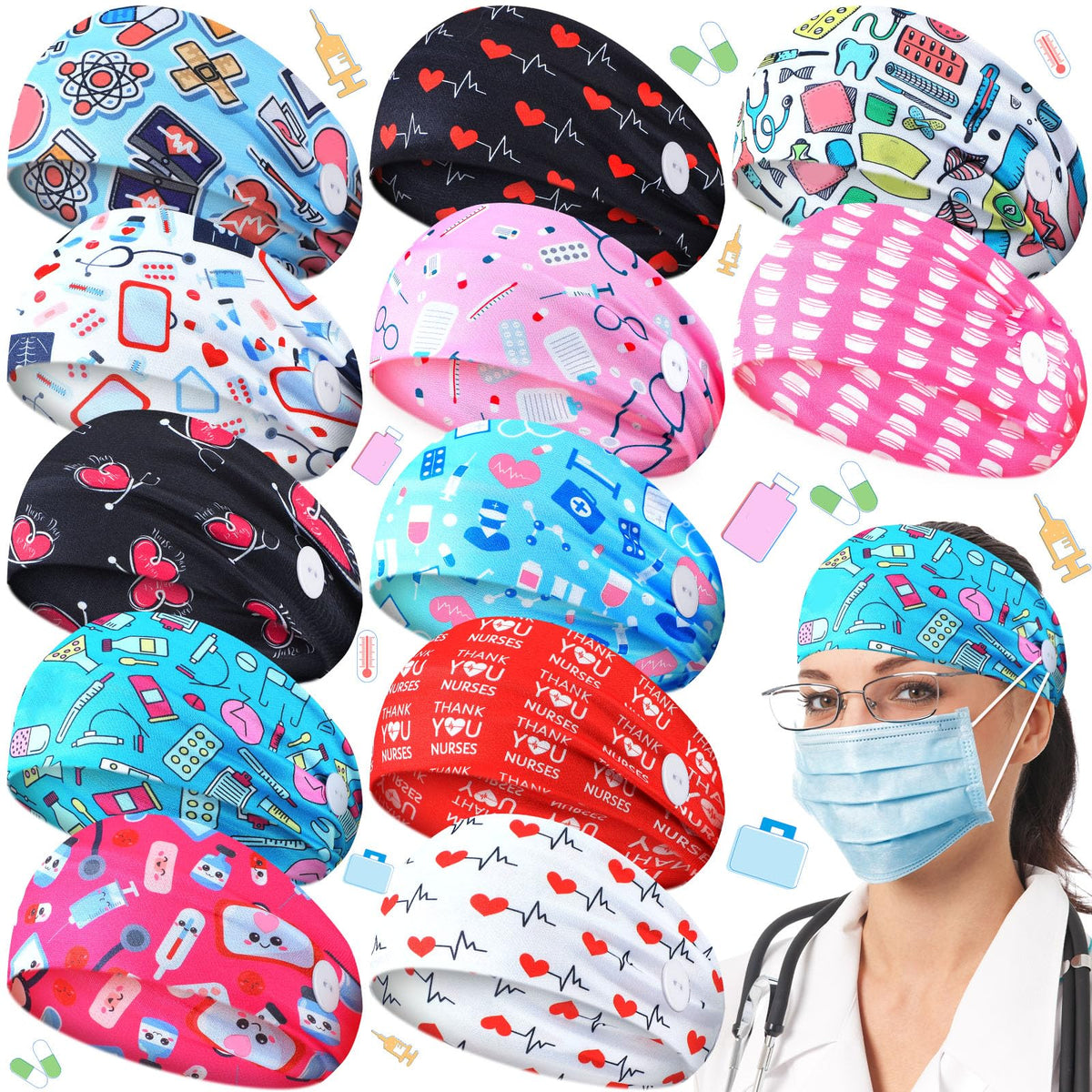 Jexine front packaging showing 12 headbands and variety benefit comfort