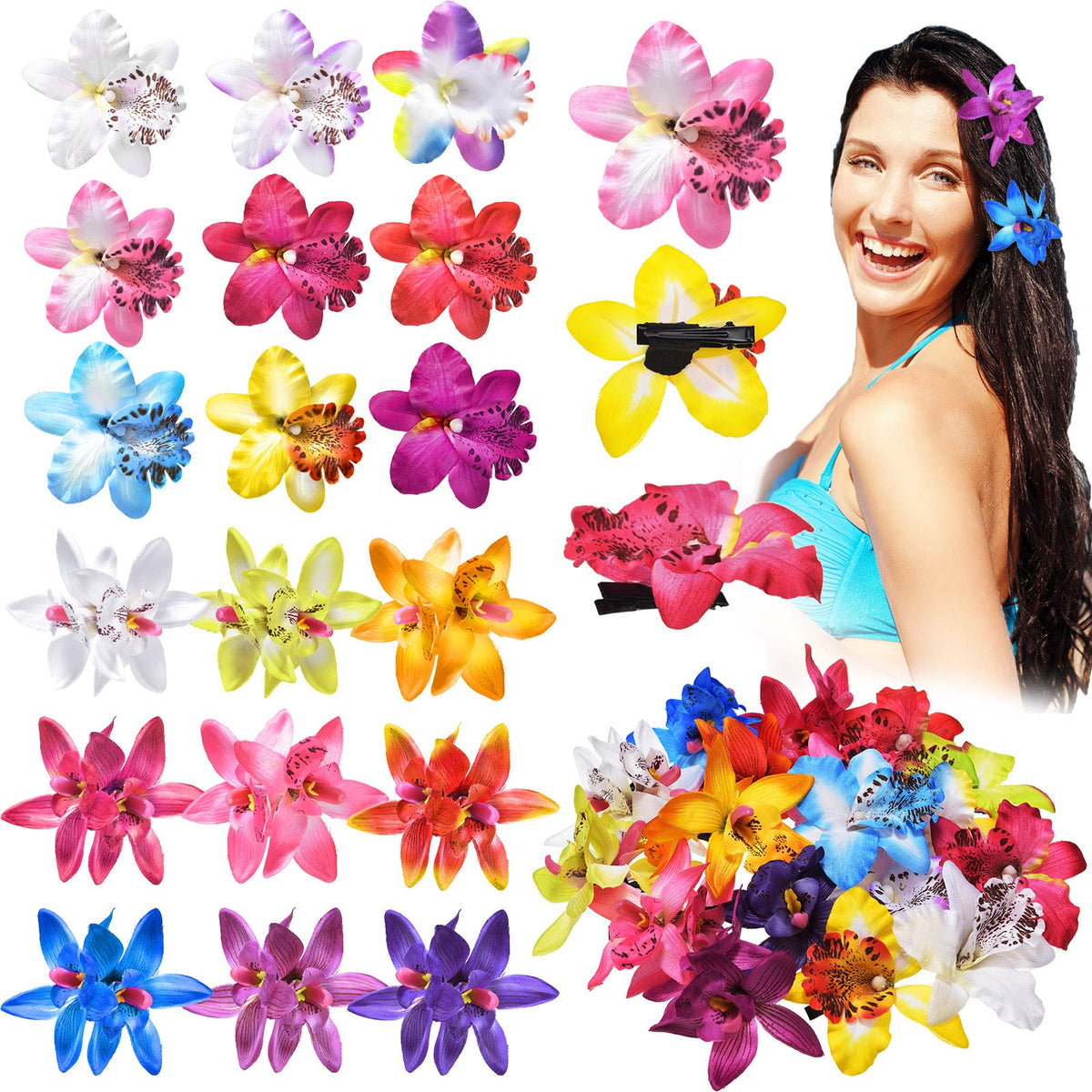 Jexine front view packaging showing all 18 colorful clips and variety