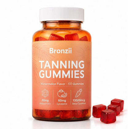 Jfsyb Bronzii front packaging showing watermelon flavor and 60 gummies benefit convenience