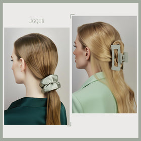 JGQUR claw clip securing a bun for quick styling and comfortable wear