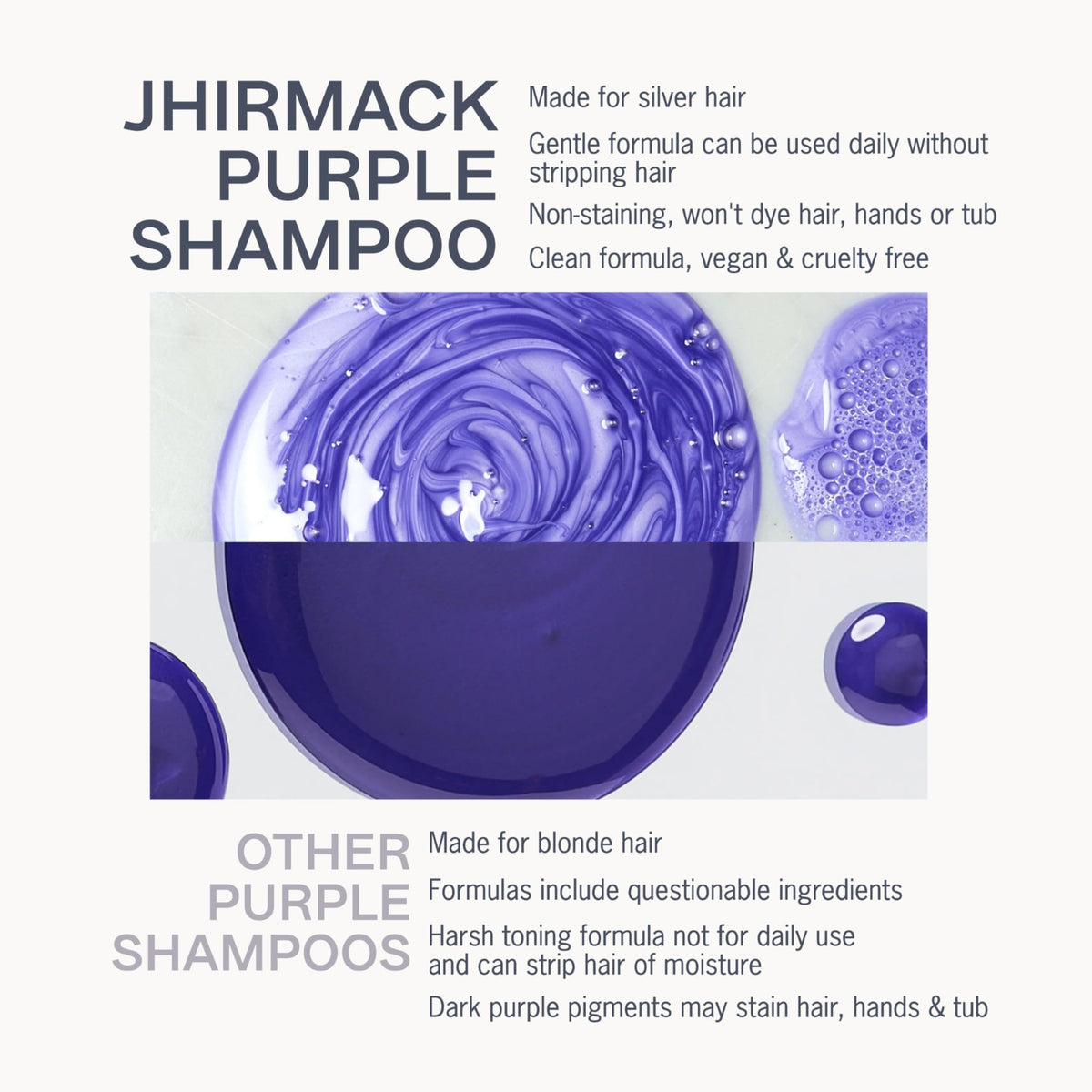 jhirmack before and after tone comparison showing reduced brassiness