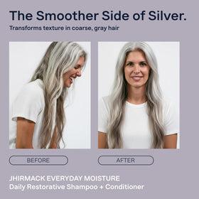 jhirmack shampoo texture pouring to show gentle foam and cleansing