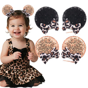 JIAHANG front view of cheetah mouse ear clips shows pair and packaging benefit