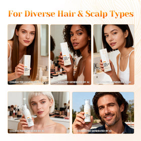 JIEXUN spray applied to scalp showing targeted use and quick massage benefit