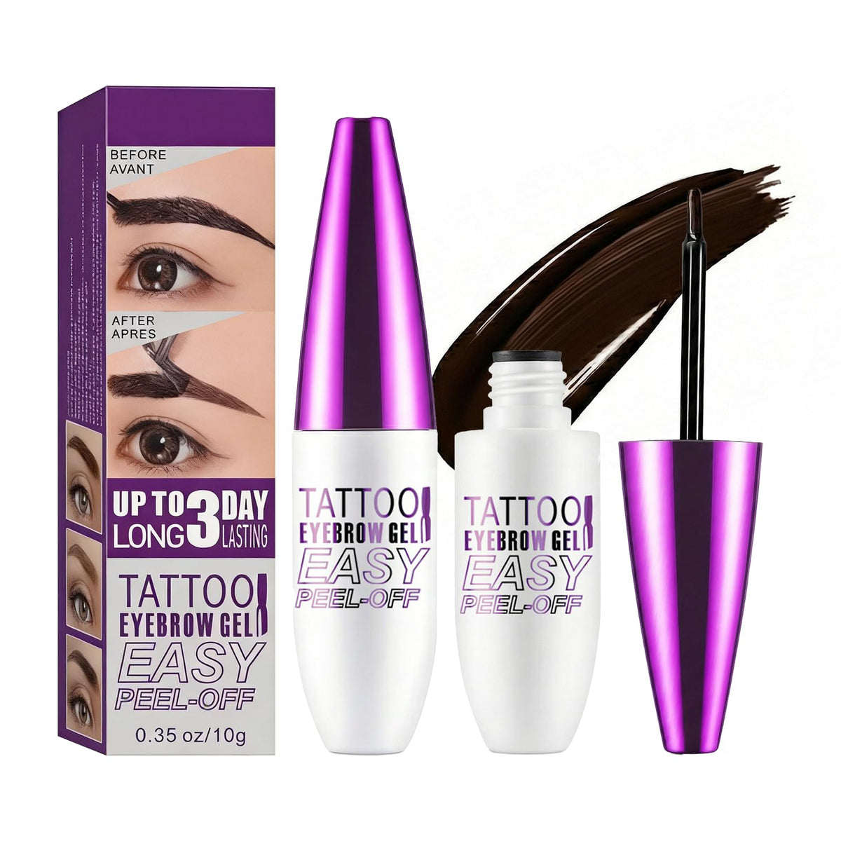 JIMYAUQIN front packaging showing the two-piece brown eyebrow kit for convenience