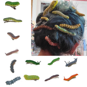 JINBUYAO front view of 12 caterpillar clips showing colorful set and variety