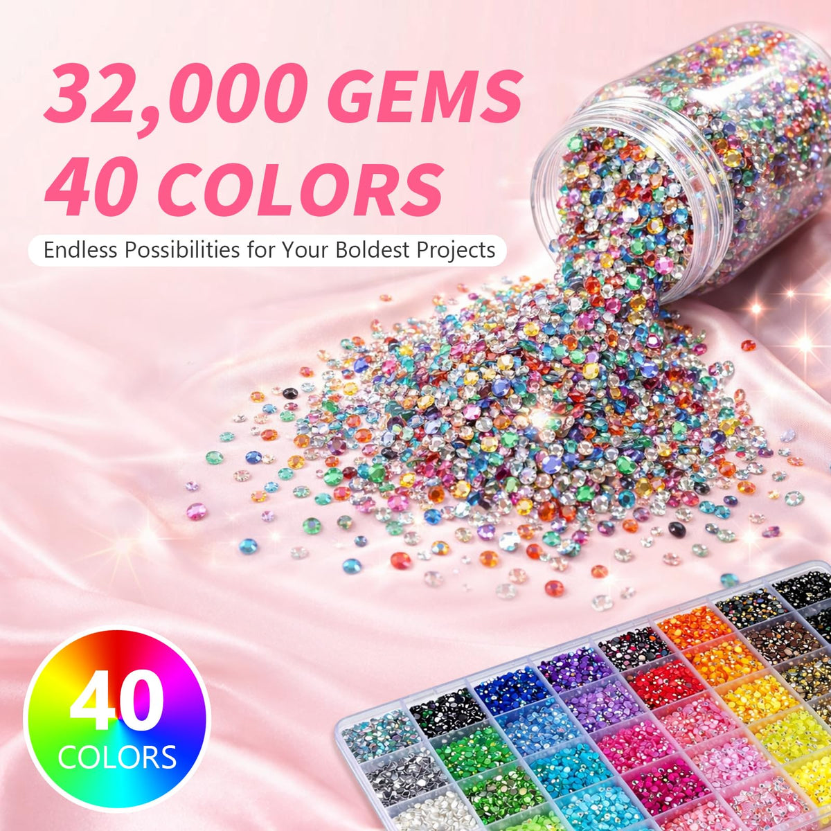 jintion top-down view of 40 color trays highlighting palette variety for cohesive designs