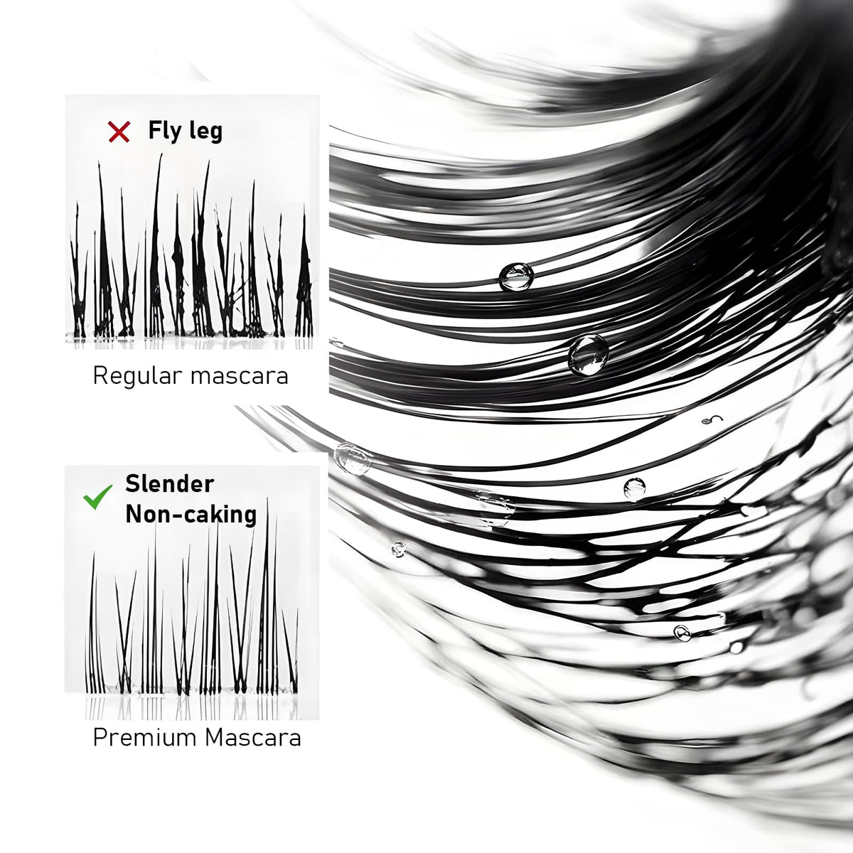 Jiodama mascara texture swatch showing rich black payoff
