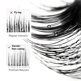 Jiodama mascara texture swatch showing rich black payoff