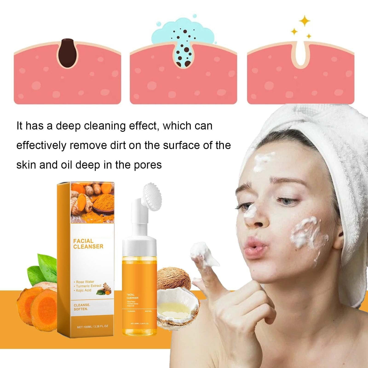 JISKG foam texture closeup demonstrating rich lather that lifts makeup and impurities