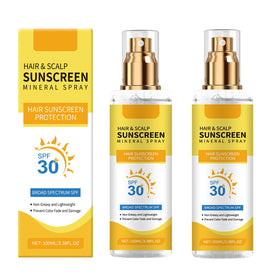 JISKG front packaging of two sunscreen sprays, convenient travel protection