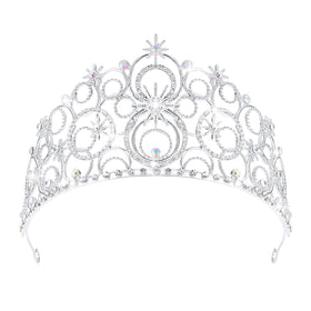 JITINX front view of silver tiara showing full shape and sparkle benefit