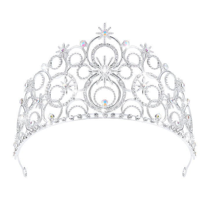 JITINX front view of silver tiara showing full shape and sparkle benefit