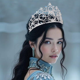 JITINX tiara held in hand to show true size and wearable scale
