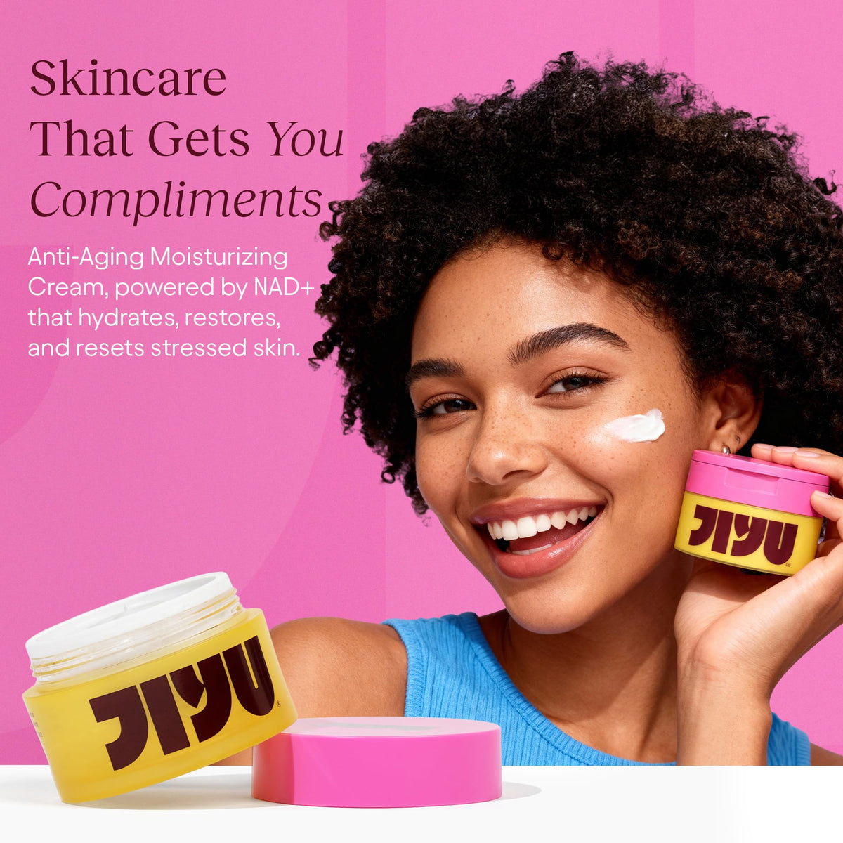 JiYu open jar texture closeup highlighting smooth hydrating cream feel