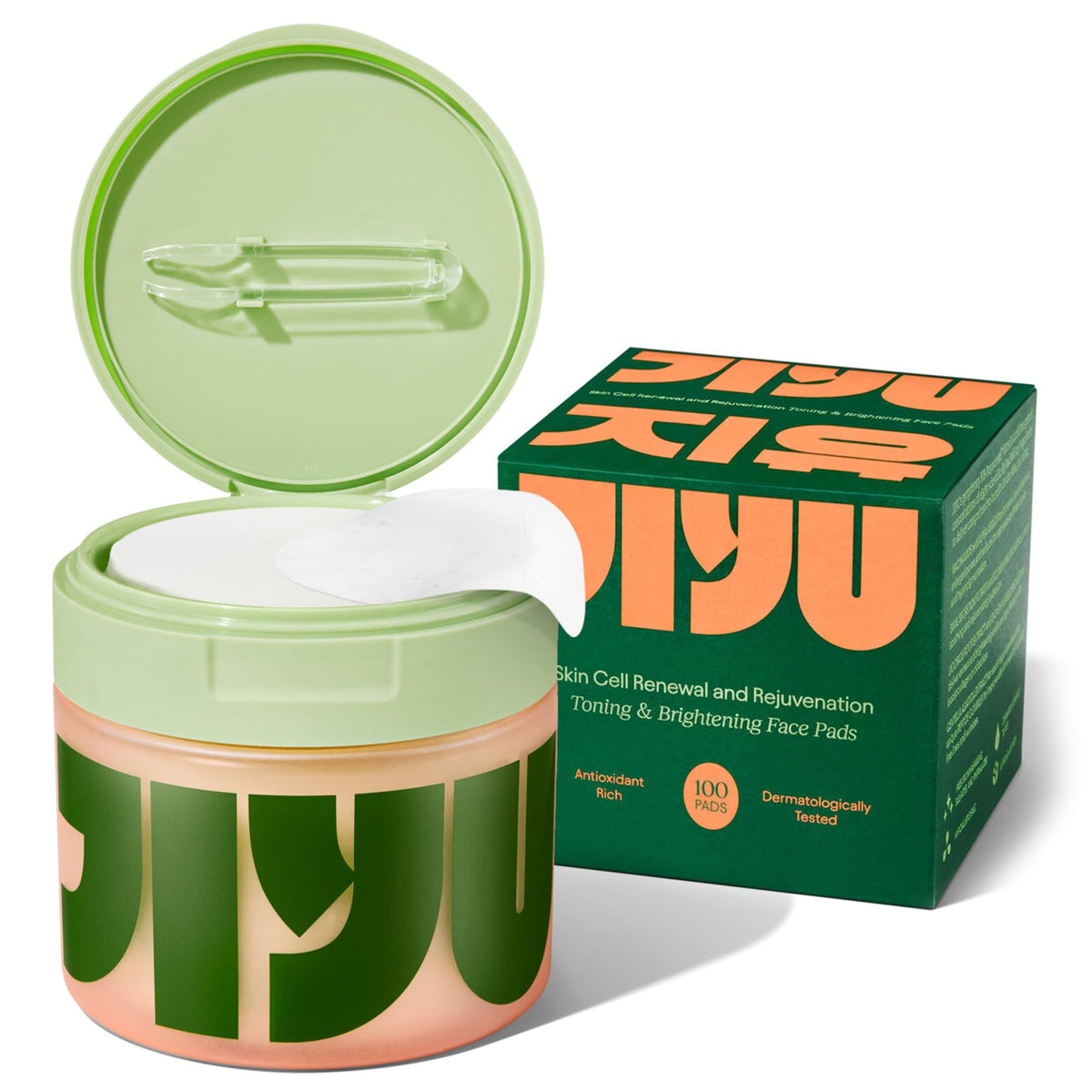 JiYu open pad texture close-up showing soft cloth and serum for gentle exfoliation
