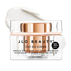 JLO BEAUTY front packaging showing that big screen SPF 30 and travel-friendly benefit