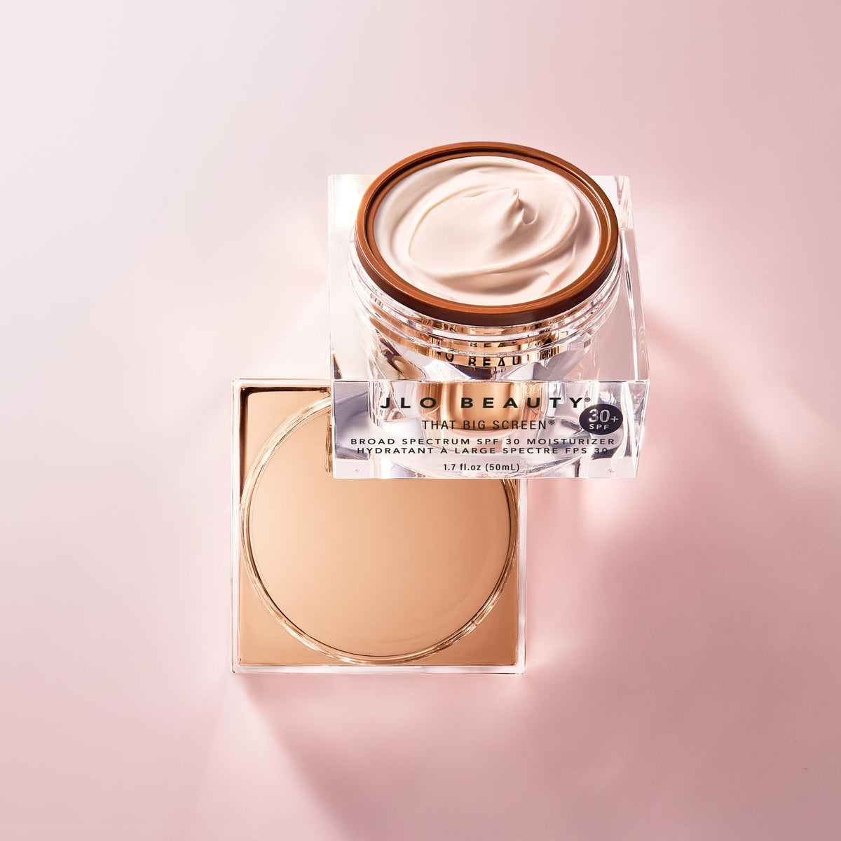 JLO BEAUTY ingredients close-up highlighting hyaluronic acid and antioxidants