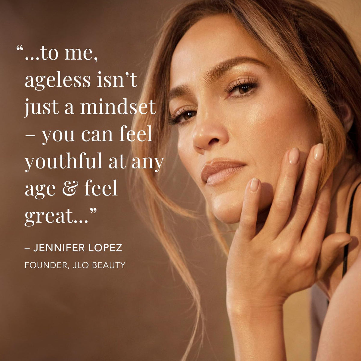 JLO BEAUTY side label detail showing claims and clean formulation benefits