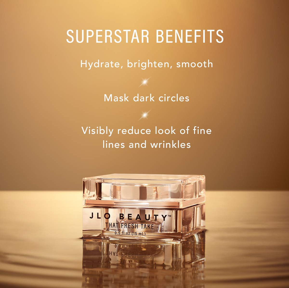 JLO BEAUTY close-up of product applied with fingertip demonstrating smooth glide
