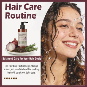 JLQJLQ bottle on bathroom shelf in lifestyle scene conveying daily-use, salon-fresh results