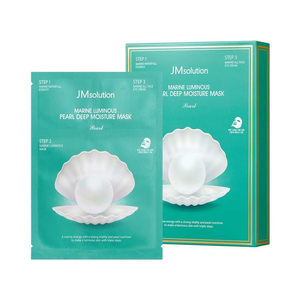JMsolution front packaging of 3-step mask set shows complete routine and convenience